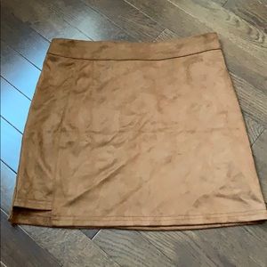 Faux Suede mini skirt in rust color